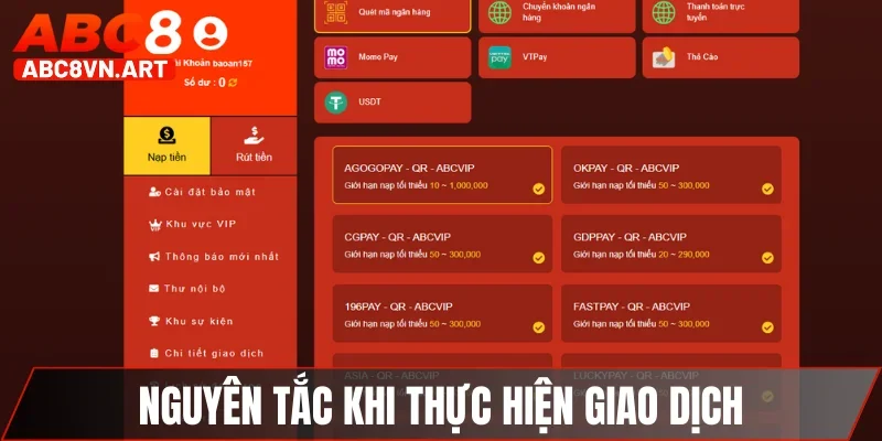 Nguyên tắc cần thiết khi thực hiện giao dịch Nguyên tắc cần thiết khi thực hiện giao dịch